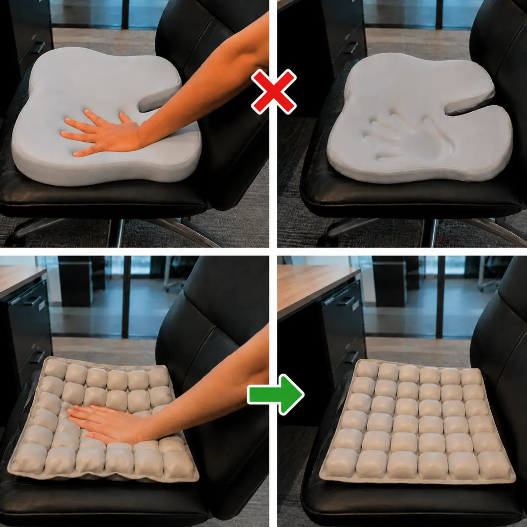 Foam cushion vs AirCell pressure comparison